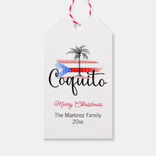 Coquito Frohe Weihnachtsfahne Palm Tree Geschenk T Geschenkanhänger