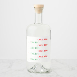 Coquito Grün und Rot Alkoholflaschenetikett
