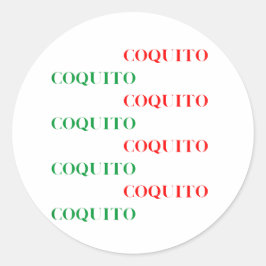 Coquito Grün und Rot Runder Aufkleber