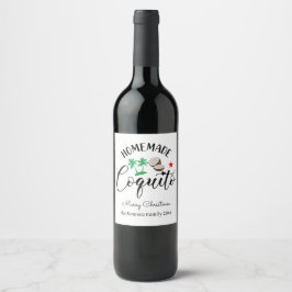 Coquito Hausgemachte Bäume Personalisiertes Flasch Weinetikett