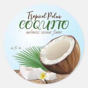 Coquito-Kokos-Tropisch Runder Aufkleber