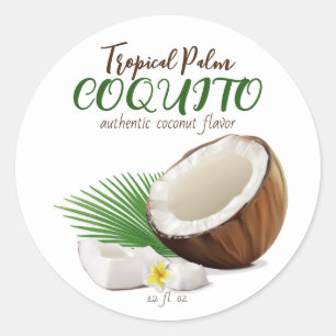 Coquito-Kokos-Tropisch Runder Aufkleber