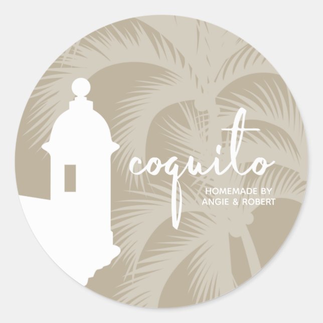 Coquito Palm Tree Sticker (Vorderseite)