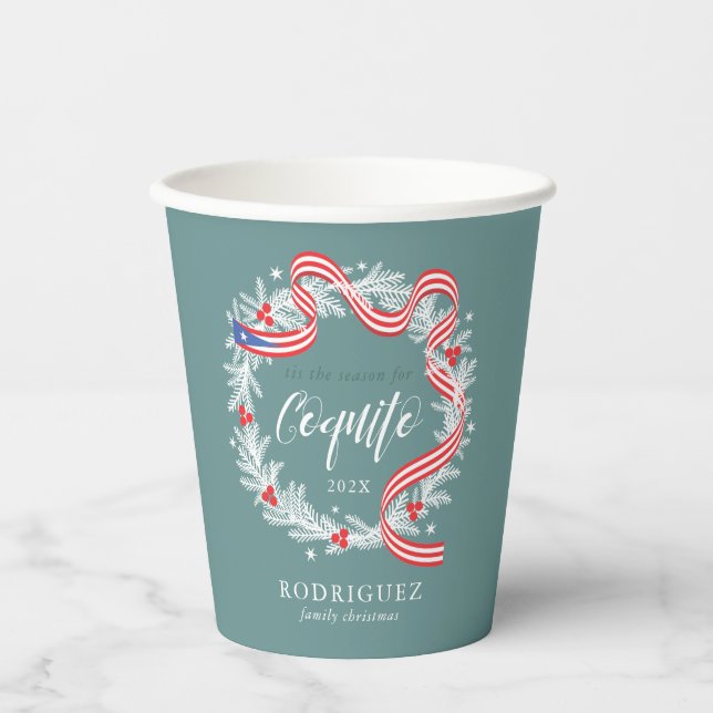 Coquito Puerto Rico Flag Paper Cup Pappbecher (Vorderseite)