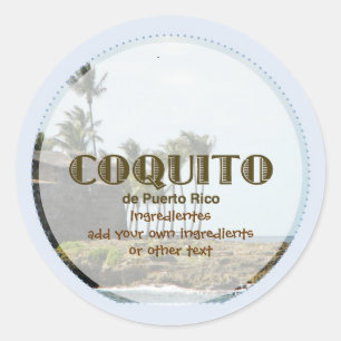 Coquito Puertorriqueno Blau Runder Aufkleber
