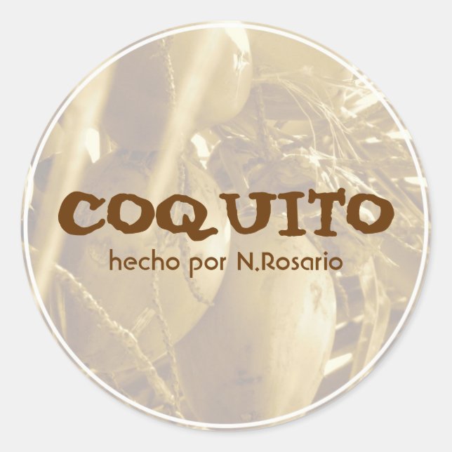 Coquito Puertorriqueño Runder Aufkleber (Vorderseite)