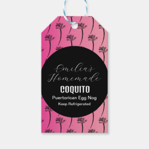 Coquito Recipe Drink Kokosnuss Eier Nog Palm Pink Geschenkanhänger