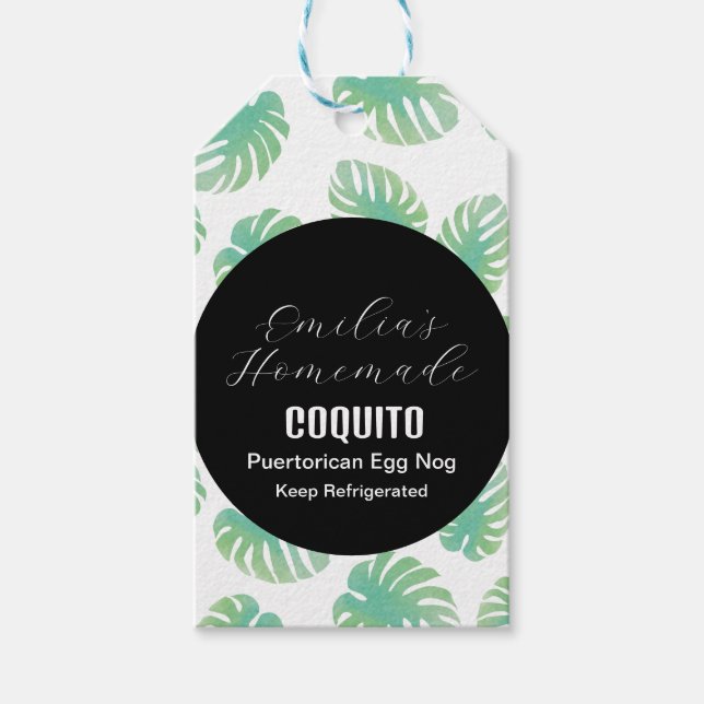 Coquito Recipe Drink Kokospalmengewächse Geschenkanhänger (Vorderseite)