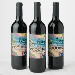Coquito-Rezept Egg Nog Getränk Strandinsel Weinetikett