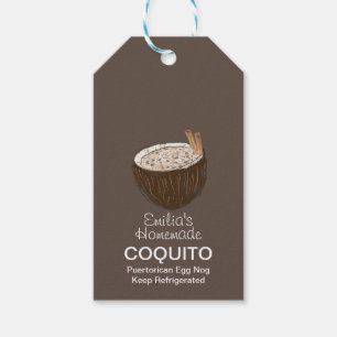 Coquito-Rezept Trinken Kokosnuss-Eierpunsch-Gesche Geschenkanhänger