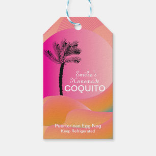 Coquito-Rezept Trinken Kokosnuss-Eierpunsch Rosa Geschenkanhänger