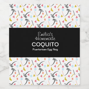 Coquito-Rezept Trinken Palmen Modernes Eierpunsch Weinetikett