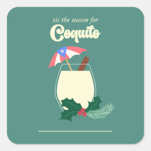 Coquito Saison Quadratischer Aufkleber