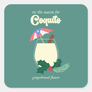 Coquito Saison Quadratischer Aufkleber