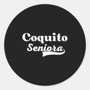 Coquito Seniora Latino Weihnachten Puerto Rico Get Runder Aufkleber