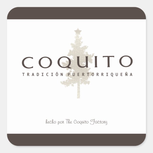 Coquito Tradition Puertorriquena Quadratischer Aufkleber (Vorderseite)