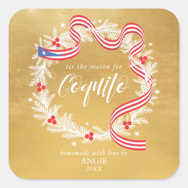 Coquito Weihnachtskrautsticker Quadratischer Aufkleber (Vorderseite)