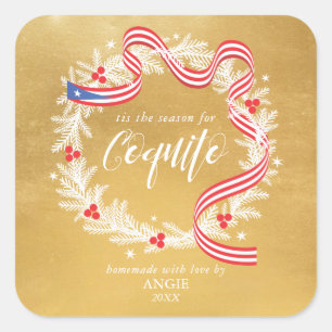 Coquito Weihnachtskrautsticker Quadratischer Aufkleber