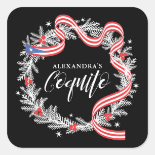 Coquito Weihnachtskrautsticker Quadratischer Aufkleber