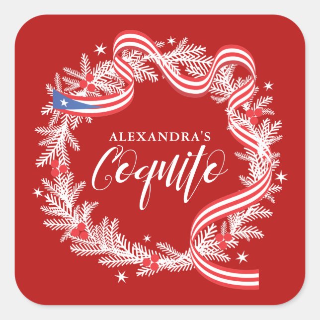 Coquito Weihnachtskrautsticker Quadratischer Aufkleber (Vorderseite)