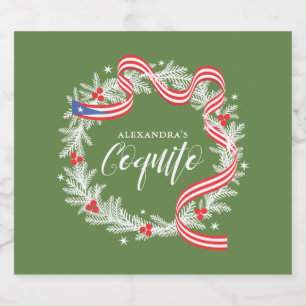 Coquito Weihnachtsmann Weinkarte Alkoholflaschenetikett