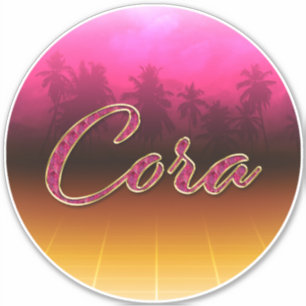 Cora Prénom Golden Pink Autocollants