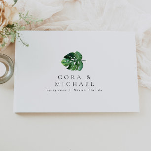 CORA Tropical Beach Palm Leaf Hochzeit in Urlaubso Gästebuch