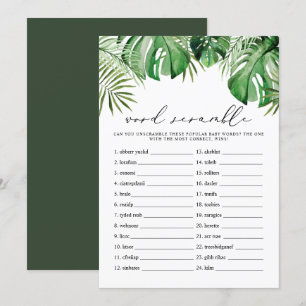 CORA Tropical Word Scramble Baby Duschkarte Einladung