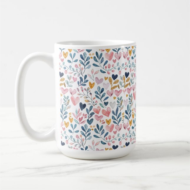 Corações em aquarela kaffeetasse (Links)