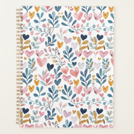 Corações em aquarela planer