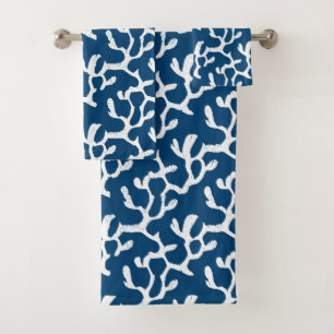 Corail Abstrait bleu et blanc Motif répétitif