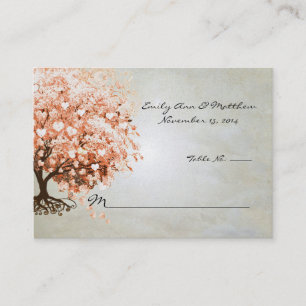 Corail clair Feuille d'arbre de coeur Table Cartes
