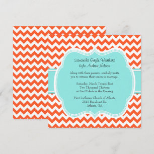Corail élégant et Faire-part de mariage aquatique