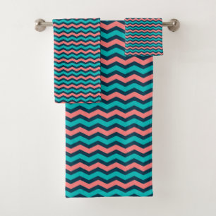 Corail et Chevron Turquoise