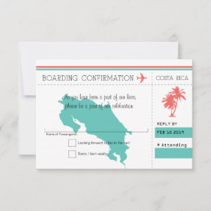 Corail et menthe de la carte d'embarquement RSVP