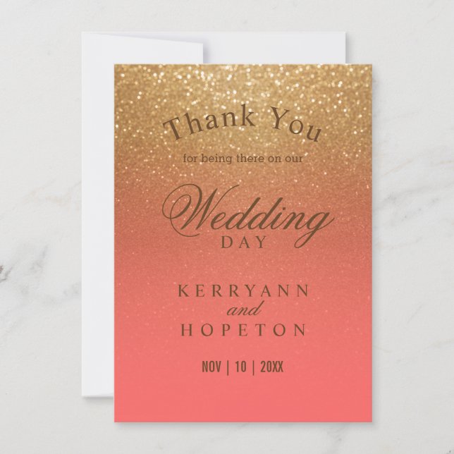 Corail et Or Pailleté - Merci (Devant)