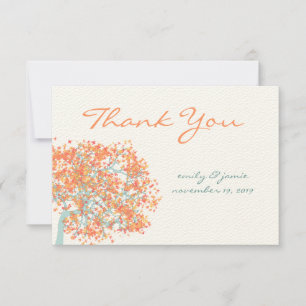 Corail Feuilles AQUA Tree Mariage Merci