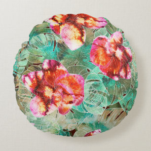 Corail Floral Sarcelle - Coussin Bohème Vintage