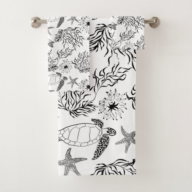 Corail plante, tortue marine (En situation)