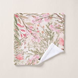 Corail rose pâle forêt vert aquarelle florale