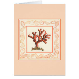 Corail rouge avec la frontière de Shell de conque