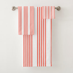 Corail vivant et blanc cinq bandes motif
