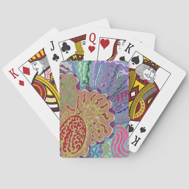 "Coral" Abstrakte Kunst Spielkarten (Rückseite)