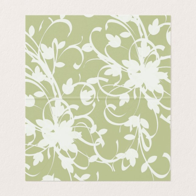 Coral and Cream Filigree Elegante Platzkarte (Innenseite Aufgefaltet)