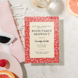 Coral and Pink Animal Print Bachelorette Party Einladung
