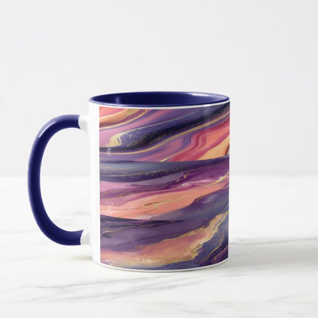 coral and violet pattern tasse (Links)