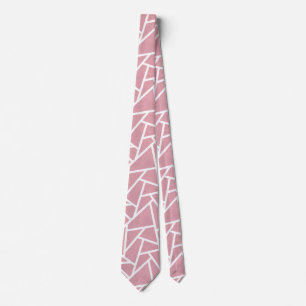 Coral and white mosaic pattern krawatte