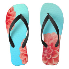 Coral & Aqua Blue Flip Flops