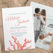 Coral Aquarell Art Malerei Hochzeit Foto