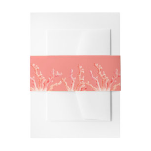 Coral Aquarellmalerei Hochzeit Einladungsbanderole